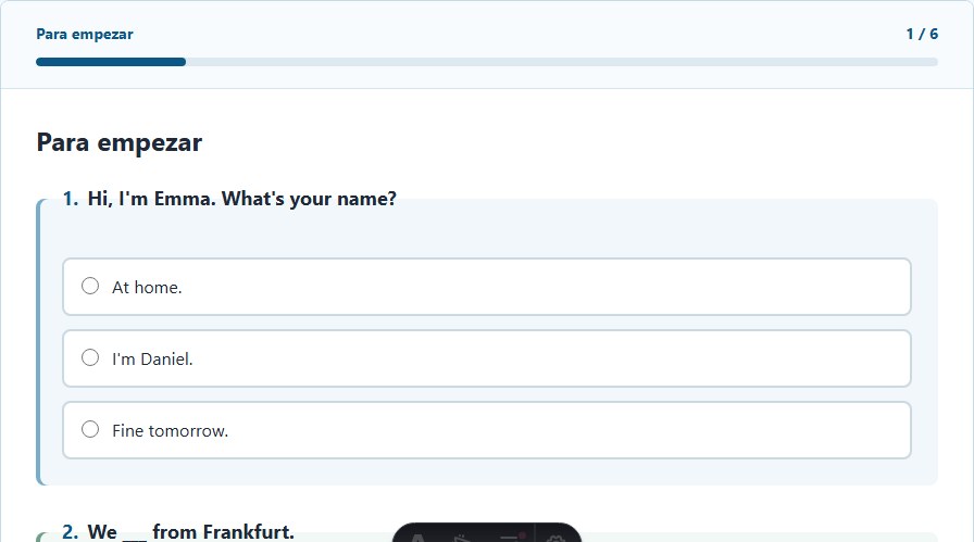 Prueba de nivel online ForumLingua con ejercicios A1-C1