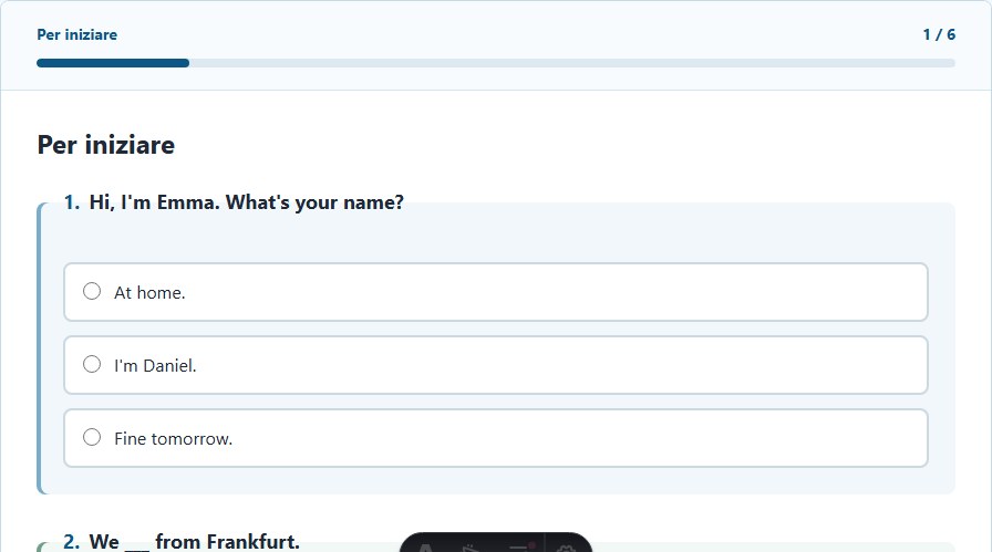 Test di livello online ForumLingua con esercizi A1-C1